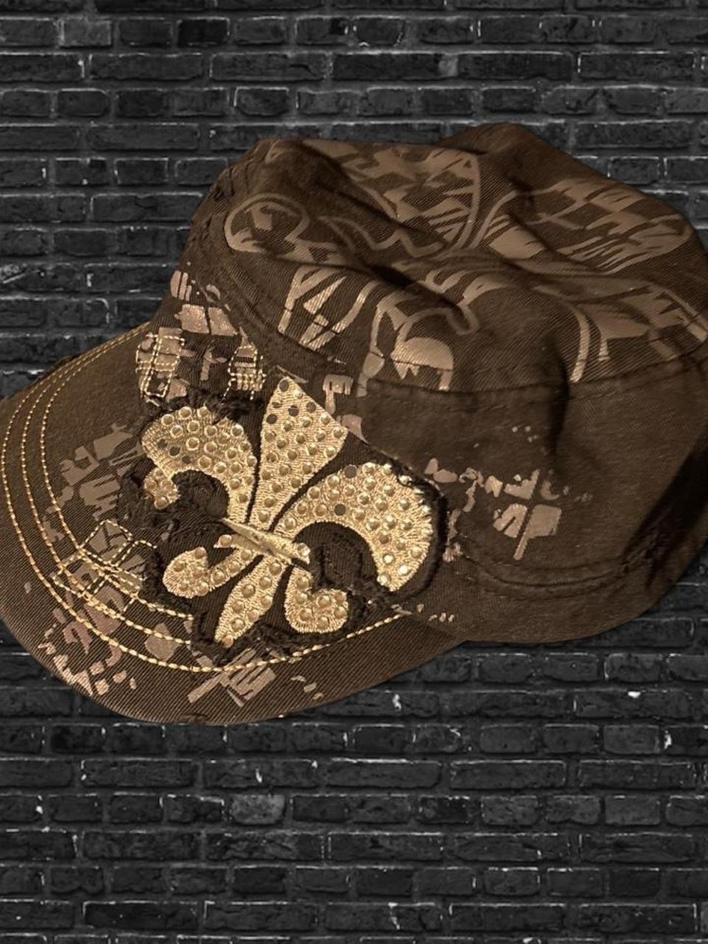 Y2K Grunge 2000s Miss Me Style Rhinestone Hat